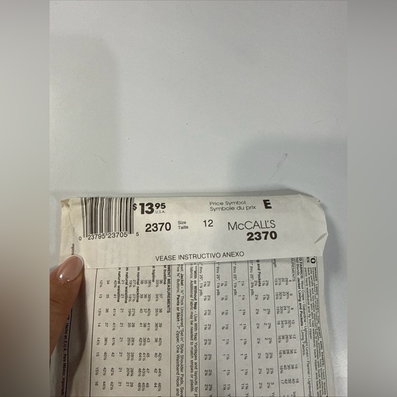 McCall's 2370 Size 12 Misses' Sewing Pattern Suit Petiteable‎ Vintage Uncut - Picture 4 of 5